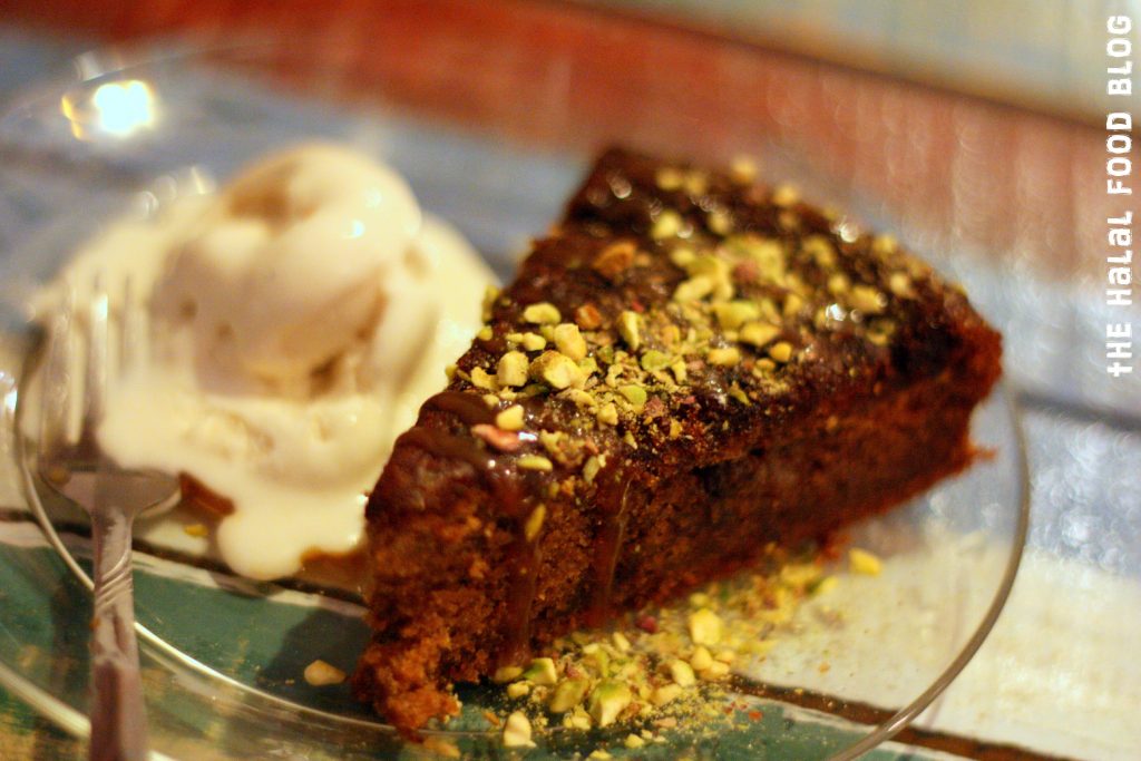 Sticky Date Pudding with Ice-cream and Pistachios