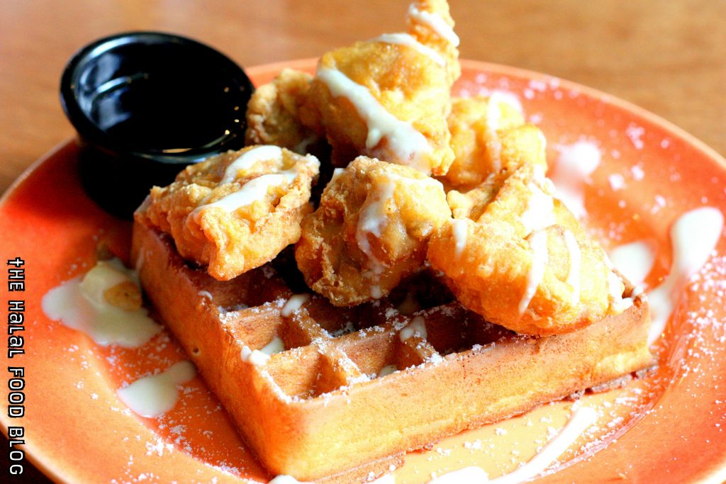Waffles & Fried Chicken with Maple Syrup ($11.00)