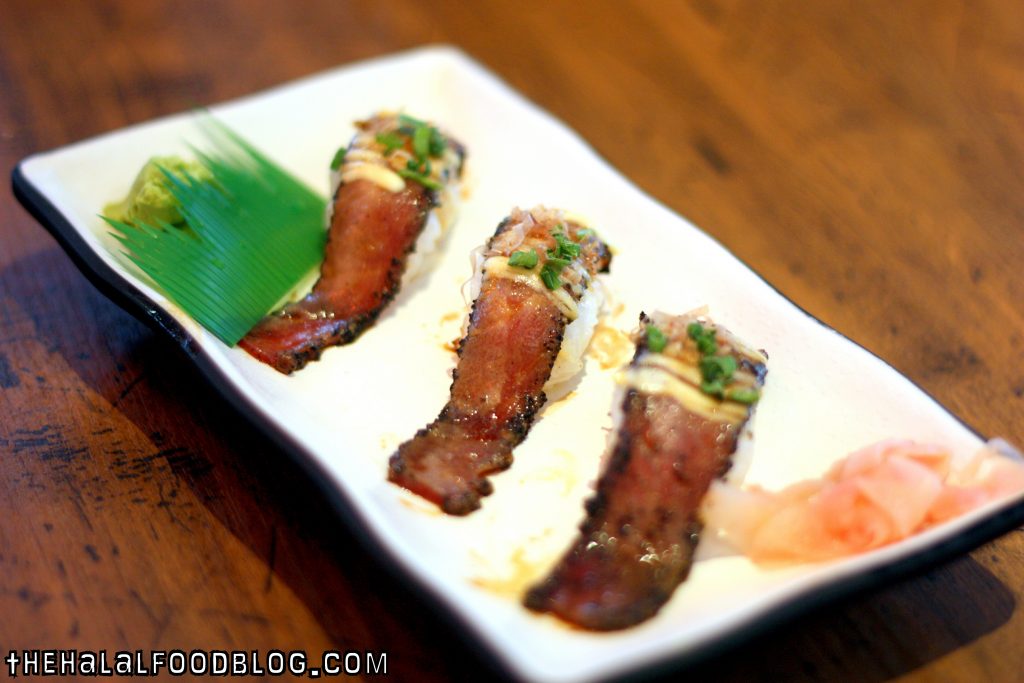 Torched Beef Sushi ($7.90)