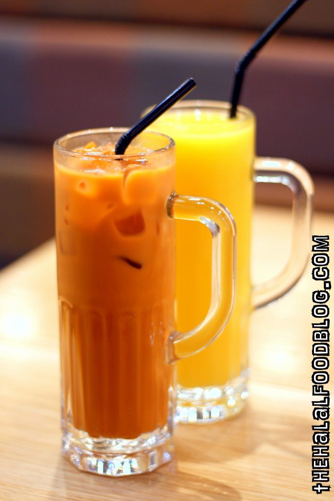 Thai Iced Milk tea ($5.50) and Thai Mango Slush ($5.90)