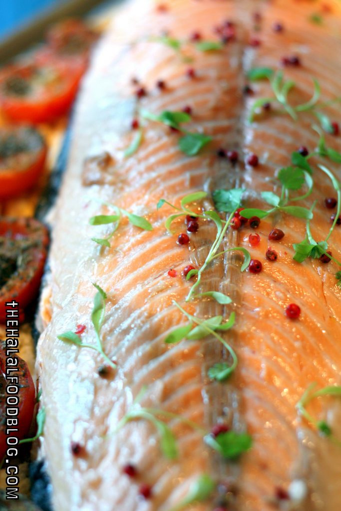 Slow-cooked Rock Salt Salmon with Mustard Dill Sauce